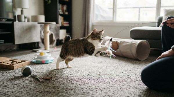 Quels sont les meilleurs types de jouets pour encourager l'exercice chez un chat de race American Bobtail?